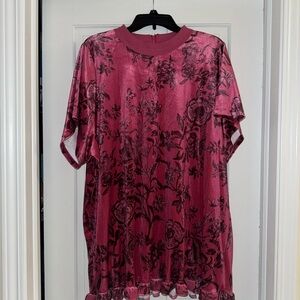 Pink Mini Dress with Relaxed T-shirt Style